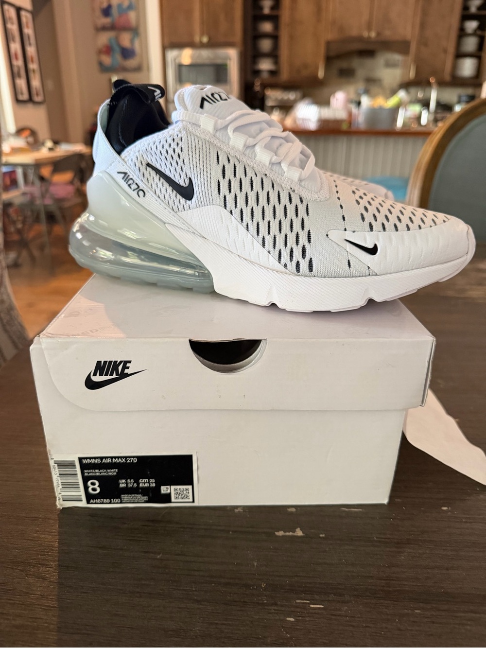 Nike White/Black Air Max 270 Women's Sneakers
